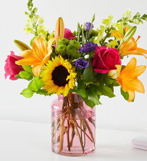 Best Day Bouquet in Blush Vase - Deluxe